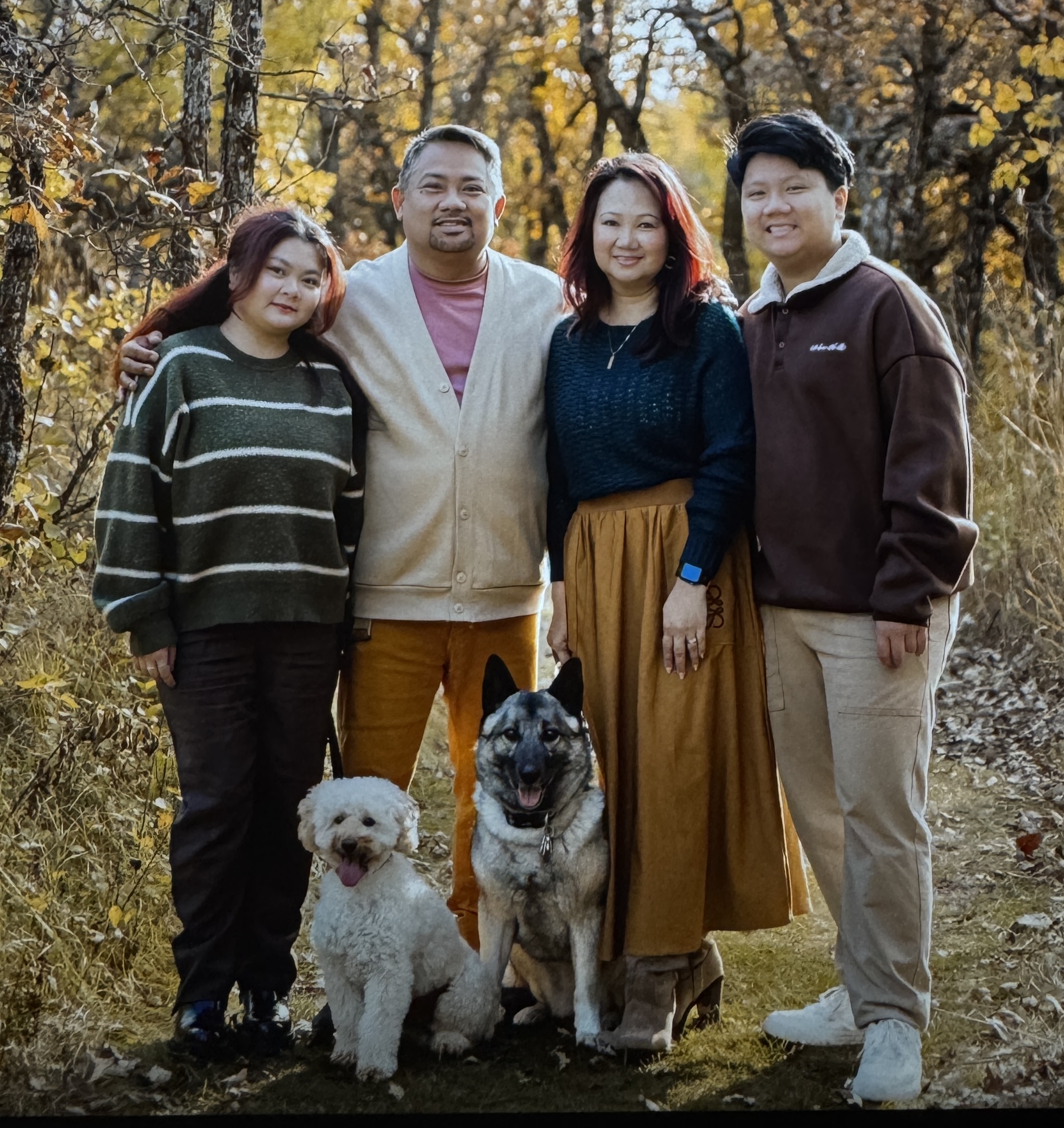 the Thirds Saladaga: CJ, Joel III, Cathy, & Caleb, Chico & Chloe